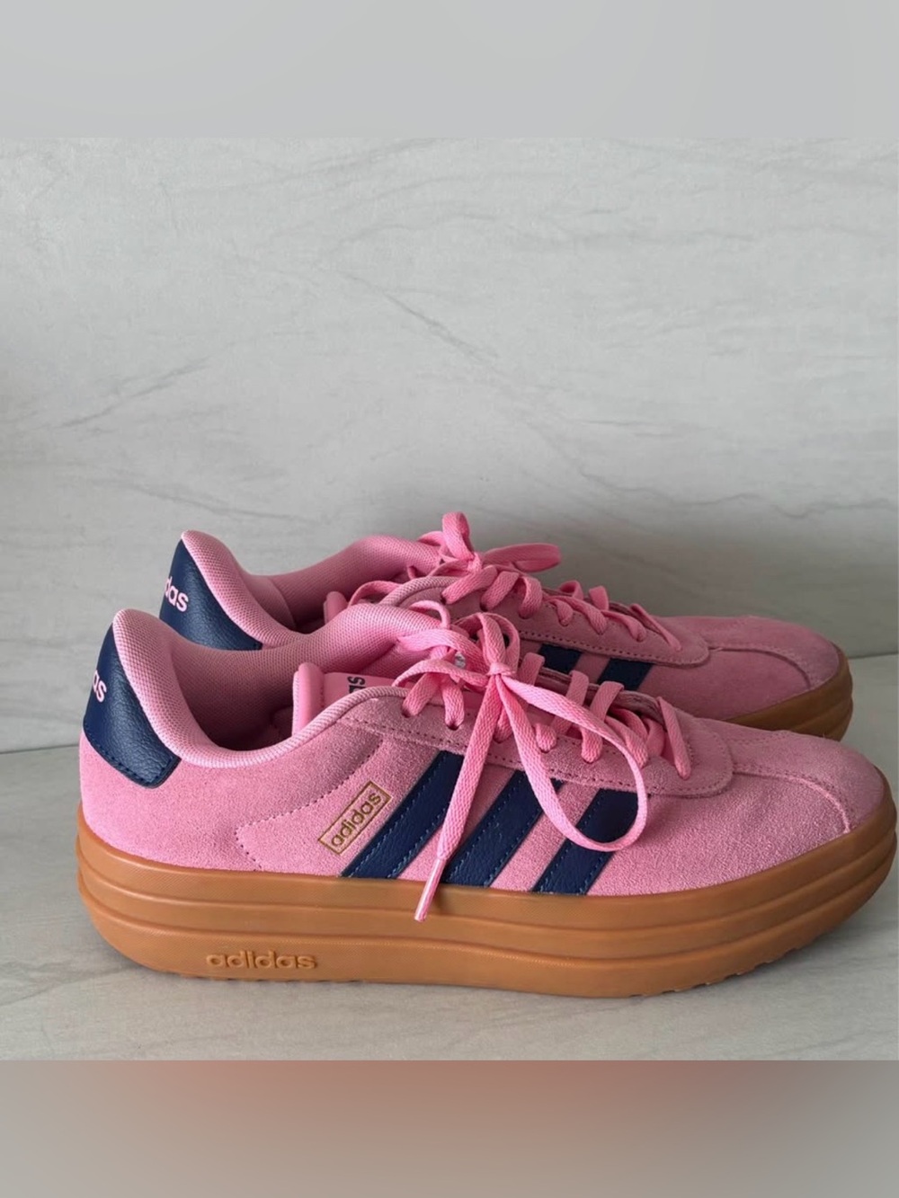 Adidas VL Court Bold Platform Sneakers Pink Navy – Women’s 7.5